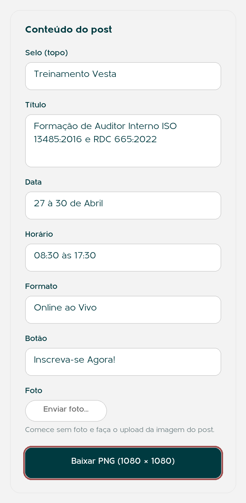 Botão Baixar PNG destacado